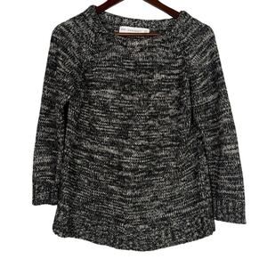 Zara Oversized Relaxed Fit Chunky Cable Knit Long Sleeve Sweater M Black Grey